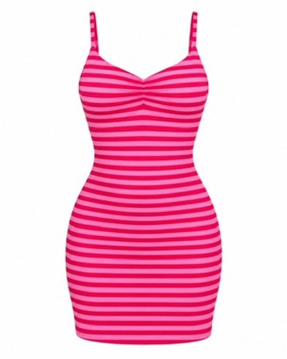 After The Fall Halter Mini Dress Pink/Rose Stripe XS
